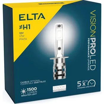 Autožárovka 12V H1 LED žárovka P14,5s, Elta - sada 2 ks