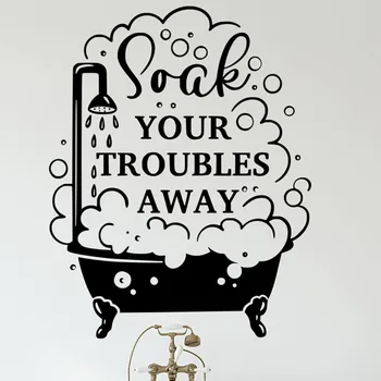 Samolepící dekorace Živá Zeď Samolepka na zeď Smyj své problémy Barva: černá