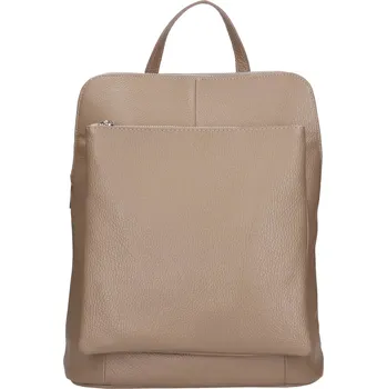 Městský batoh Dámská kožená batůžko-kabelka Italia Ella - tmavě béžová