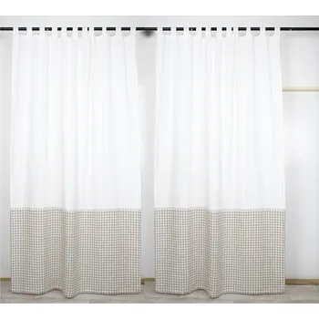 Závěs Snový svět Lněný závěs kostičkový s poutky - 150 cm Rozměr: 145 x 210 cm