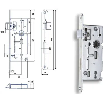 zadlabací zámek Zámek zadlabací K104 72/60 P-L Zn