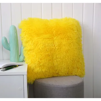 Povlečení Chlupatý povlak na polštář - žlutý