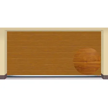 Garážová vrata AMPEL s.r.o. Sekční garážová vrata ZLATÝ DUB CL 455×235 cm s elektrickým pohonem - Montáž svépomocí