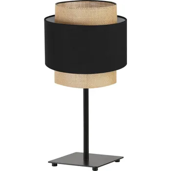 Stojací lampa Stolní lampa Boho, 1x jutové/černé textilní stínítko