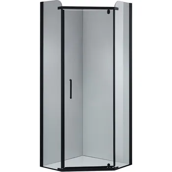 BPS-koupelny Pětiúhelníkový sprchový kout HYD-PK91B 90x90 černá/transparent - bez vaničky