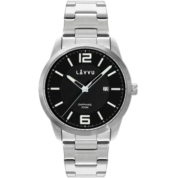 Hodinky LAVVU 20 ATM Pánské hodinky se safírovým sklem LAVVU DYKKER Black LWM0192 vodotěsné ( )