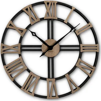 Hodiny Moderní dřevěné hodiny EKO Loft Grande Dub 80cm