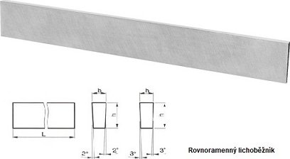 RADECO upichovací - lichoběžníkový profil, HSS, ČSN 223693 - 5x25x200 mm (Strojírny Poldi. Rovnoramenný upichovák.)
