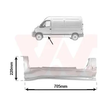 Prah karosérie Nástupní panel VAN WEZEL 4391101