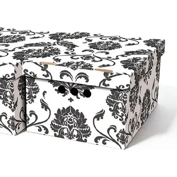Úložný box Dekorativní kartonová krabička ZAHRADA A4 úložný box, velikost 33x25x18cm (Dekorativní krabice. Box je vyroben z pevné lepenky a hodí se ideálně k přechovávání různých předmětů jako je oblečení, hračky, knihy a jiné drobnosti. Díky dekorativnímu potisku m