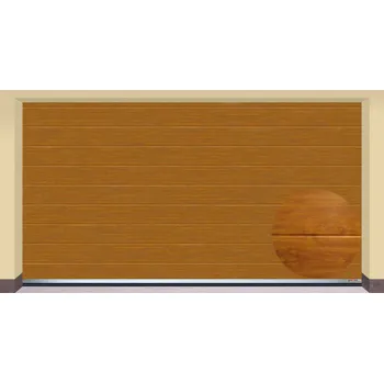 Garážová vrata AMPEL s.r.o. Sekční garážová vrata ZLATÝ DUB CL 505×275 cm s elektrickým pohonem - Montáž svépomocí