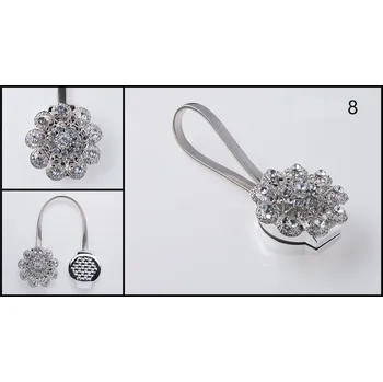 Příslušenství pro záclonu a závěs Stříbrná magnetická spona na závěs - vzor 8