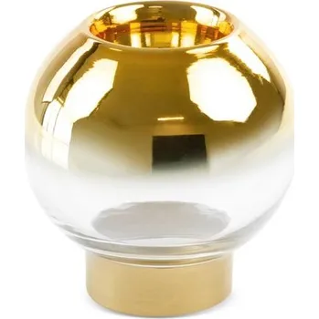 Svícen Dekorativní skleněný svícen ZOJA 10x10cm zlatý