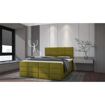 Postel SFAB Kontinentální čalouněná postel POSITANO (140x200 cm) Látka Velutto: Velutto 09 - Olivová