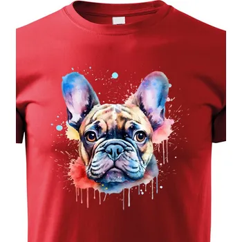 Chlapecké tričko Dětské tričko Barevný francouzský buldoček, Barva Červená, Velikost 158 cm/12 roků, Canvas Dětské tričko Bezvatriko.cz 2138