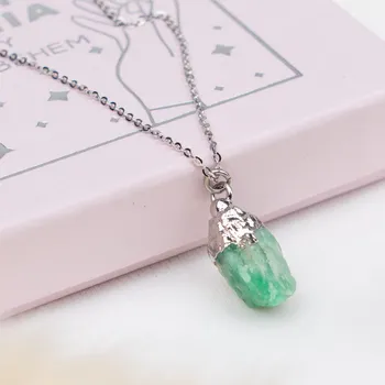 Náhrdelník stříbro Drahokamia Stříbrný náhrdelník s přírodním smaragdem 216/STR Zvolte barvu řetízku s přívěskem:: Stříbrný - Ryzost 925/1000 zelená