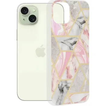 Pouzdro na mobilní telefon Kryt iPhone 15 Plus Techsuit - Marble Series - Pink Hex