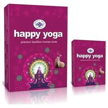 Green Tree Vonné kužely tekoucí dým Happy Yoga, 12 ks