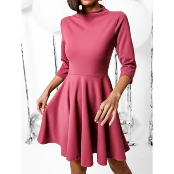 Dámské šaty Malinové elegantní šaty GROUND s dlouhým rukávem Velikost: ONESIZE