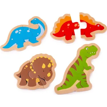 Dřevěná hračka Bigjigs Toys Dřevěné puzzle dinosauři