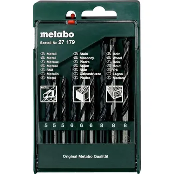 Vrták Sada dřevo, kov, zdivo Metabo, 9-dílná