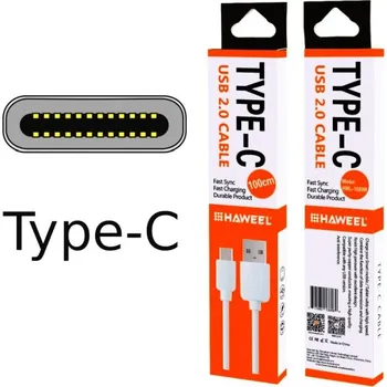 HAWEEL USB datový, dobíjecí kabel pro Samsung Galaxy M11 SPEED bílý