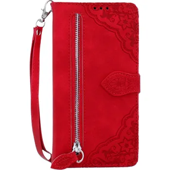 Pouzdro na mobilní telefon Pouzdro Samsung A34 knížkové se zipem červené (kryt neboli obal na Samsung A34)