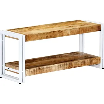 Televizní stolek vidaXL TV stolek 90 x 30 x 40 cm masivní mangovníkové dřevo [247824] Barva: Bílá