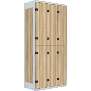 TRITON šatní skříň se 6 boxy kov-lamino T1970, šedá - jasan Blonde Surfside + doprava zdarma