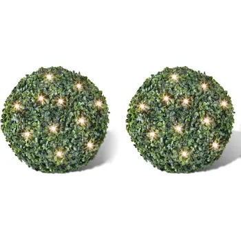 vidaXL Zimostrázová koule s umělými lístky 35cm s LED řetězem 2ks [270058]