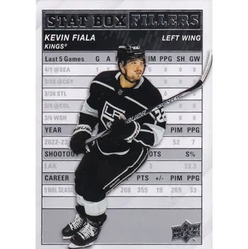 Sběratelská karetní hra insert karta KEVIN FIALA 23-24 UD Ser. 1 Stat Box Fillers číslo SB-2