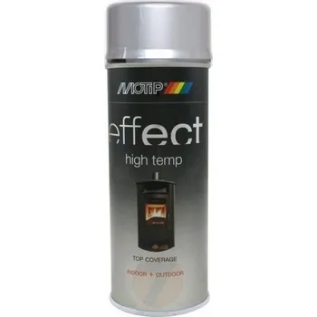 Barva ve spreji Motip Effect high temp stříbrný 800°C spray 400 ml