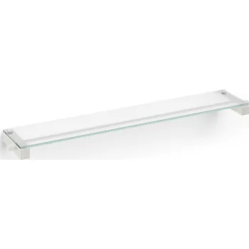 Koupelnová polička CARVO 66 cm, bílá, nerezová ocel / sklo, Zack - doprava zdarma od 2999 Kč