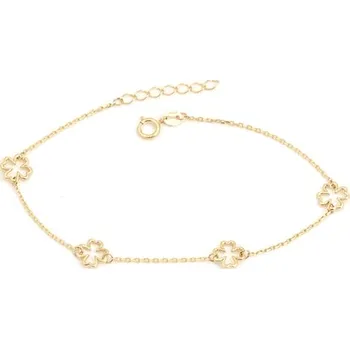 Náramek Dámský náramek ze žlutého zlata se čtyřlístky ZLNA1274F 17-19 cm + Dárek zdarma
