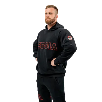 Pánská mikina Nebbia Mikina s kapucí LEGACY 704 černá - XXL