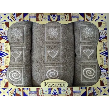 Ručník Veratex Dárková sada vyšívaných ručník froté, výběr barev Barva: šedá