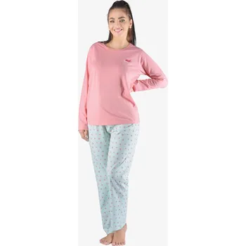 Dámské pyžamo Gina 19151P starorůžové/peprmint