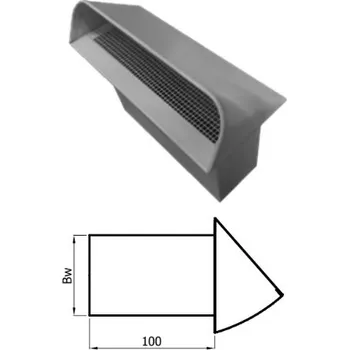 Komín Kanál externího přívodu vzduchu 200x90mm mřížka přívodu vzduchu