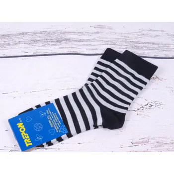 Ponožky TREPON BABAR bambusové šedočerný proužek velikosti ponožek: 19-21 ( EUR vel. 29-32)