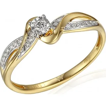 Prsten Gems, Zajímavý diamantový prsten Zaira, kombinované zlato, vel.: 58, ø18,5 mm, 3817002-5-58-79