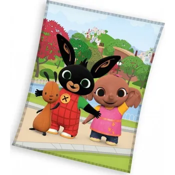 Dětská deka Carbotex Zajíček Bing deka fleece 130 x 170 cm Zajíček Bing a Flop na procházce