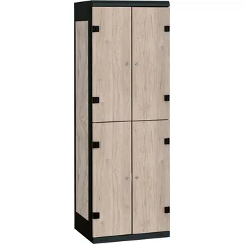 Šatní skříň TRITON šatní skříň se 4 boxy kov-lamino T1525, černá - ořech Light Rockrord + doprava zdarma