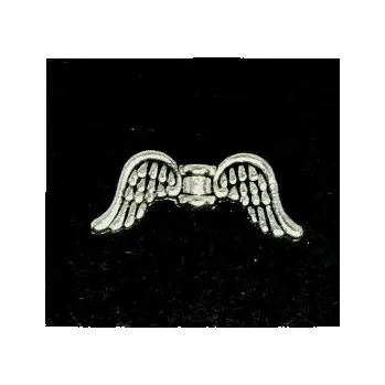 Korálek Kovové korálky křídla 20x8 mm, barva starostříbro