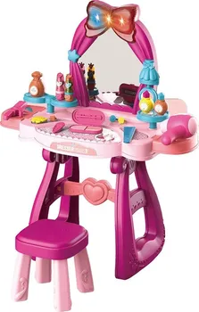 Toaletní stolek Baby Mix Dětský toaletní stolek s hudbou a židličkou 57 x 29 x 69,5 cm růžový