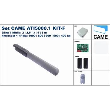 Set CAME ATI5000.1 KIT-F pohon pro 1 křídlové brány do průjezdu až 5 m, ATI 5001 mini
