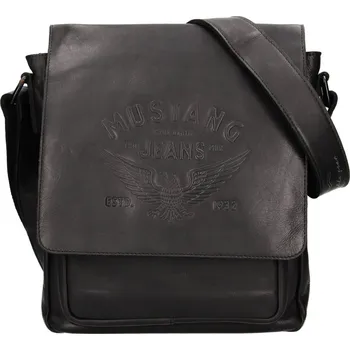 Pánská aktovka Pánská kožená taška přes rameno Mustang Davids - černá