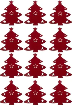Vánoční dekorace Ruhhy 22304 prostírání na příbory červený stromek 12 ks