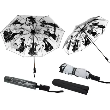 Deštník Carmani® Carmani - Skládací deštník Bláznivé kočky, vnitřní design - 100*24 cm