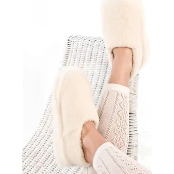 Dámské pantofle Bačkory z ovčí vlny bílé, Barevné varianty Bílá, Velikosti 39-40 200-100-00065