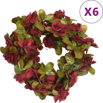 Vánoční dekorace vidaXL Vánoční květinové girlandy 6 ks 250 cm [359037] Barva: vínová červená